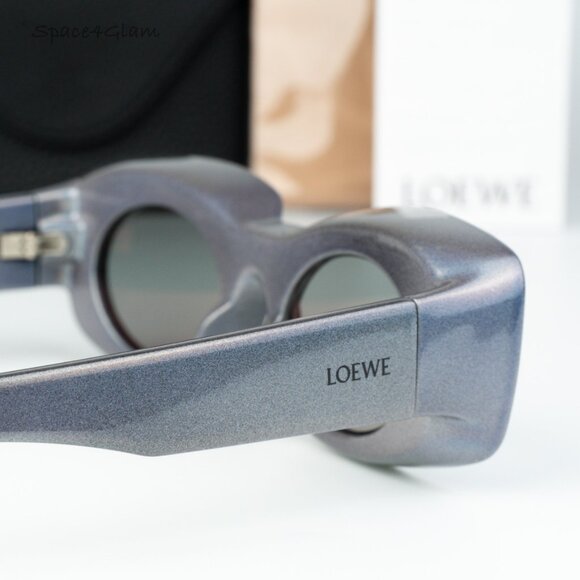 Loewe Women Sunglasses Grey Silver Mirror Rectangle LW40033I 05X NEW AUTHENTIC - Picture 5 of 15